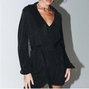 Princess Polly Black Faux Wrap Around Party Time
Mini Dress Size 16